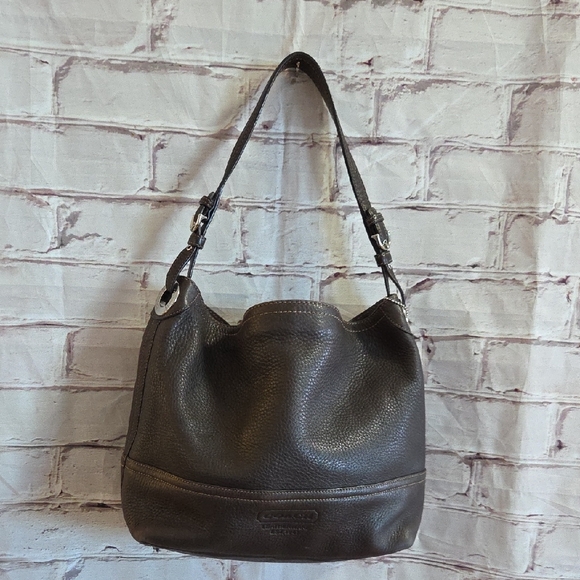 Vintage Coach 5715  Brown HOBO Shoulder Bag Genuine Pebbled Leather - Picture 2 of 12